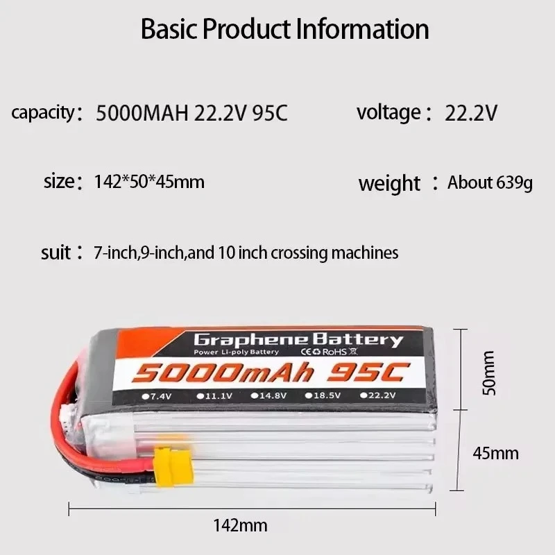 Batterie Lipo 95C 22.2V 6S 500 - 6S Lipo Battery 22.2V 5000Mah avis et prix